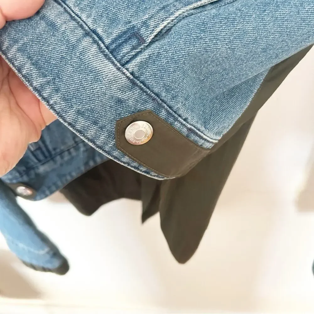 Veronica Beard Shani Jacket Denim Twill Hooded High-Low Hem Blue Cotton Size M - Picture 5 of 8